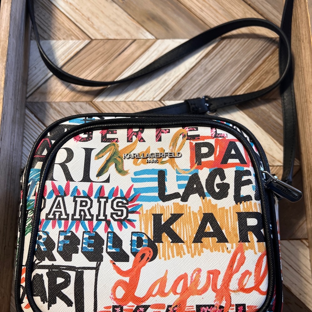 Karl Lagerfeld Multicolor Graffiti Crossbody Bag - Exceptional Used Condition.